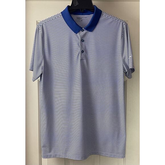 Nike Golf Performance Dri Fit Polo Shirt Mens Medium Striped Short Sleeve Logo - Picture 3 of 11